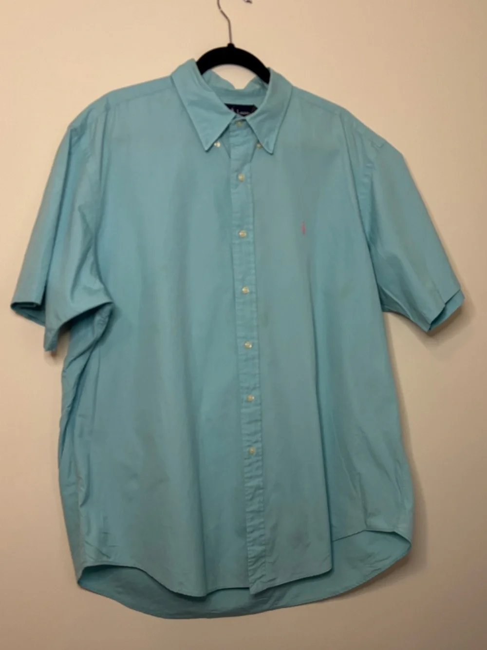 Polo Ralph Lauren Men Blue Classic Fit Short Sleeve Button Shirt